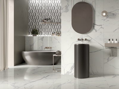 VISION STATUARIO SILVER / DECORO ANNI 70 LOSANGHE